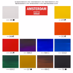 Amsterdam 17820412 peinture acrylique 20 ml Noir, Bleu, Marron, Vert, Violet, Rouge, Blanc, Jaune Tube - Vue supplémentaire 4