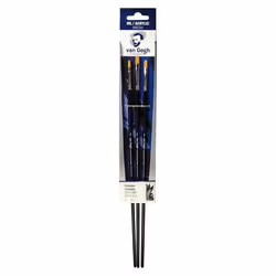 Van Gogh 90929691, Set de pinceaux, Assortie, Brosse ronde, Beige, Noir, Fin, Peinture acrylique, Peinture à l'huile