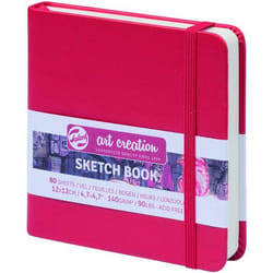 Carnet Croquis 12x12 cm - 80 feuilles - 140g - rouge - Royal Talens