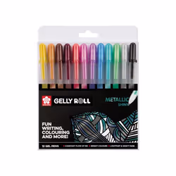 Sakura POXPGBMET12, Stylos à encre gel avec bouchon, Métallique, Multicolore, Multicolore, Plastique, Fin, Rond