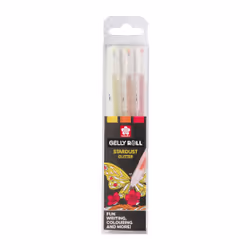 Sakura Stardust Happy, Stylos à encre gel avec bouchon, Cuivre, Or, Rouge, Multicolore, Plastique, Encre à base d'eau, Ampoul ...
