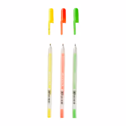 Sakura Moonlight Happy Stylos à encre gel avec bouchon Vert, Orange, Jaune 3 pièce(s)