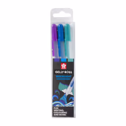 Sakura Moonlight Ocean, Stylos à encre gel avec bouchon, Bleu, Turquoise, Violet, Multicolore, Plastique, Rond, 0,5 mm