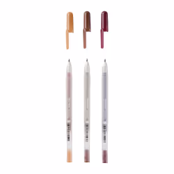 Sakura Gelly Roll Metallic Nature Stylos à encre gel avec bouchon Bordeaux, Cuivre, Sepia 3 pièce(s)