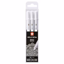 Sakura Gelly Roll, Stylos à encre gel avec bouchon, Blanc, Blanc, Multicolore, Rond, Ampoule