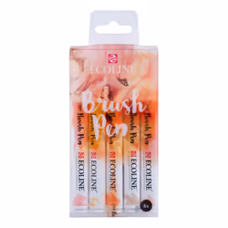 Talens Ecoline, 5 pièce(s), Beige, Rouge, Sepia, Multicolore, Rond, Encre à base d'eau, Ampoule