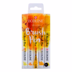 Talens Ecoline, 5 pièce(s), Orange, Jaune, Multicolore, Blanc, Rond, Encre à base d'eau, Ampoule