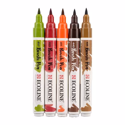 Talens 11509904 marqueur 5 pièce(s) Marron, Vert, Orange, Rouge