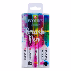 Talens Ecoline, 5 pièce(s), Noir, Bleu, Magenta, Jaune, Multicolore, Blanc, Rond, Encre à base d'eau, Ampoule