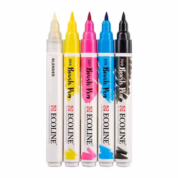 Talens Ecoline marqueur 5 pièce(s) Noir, Bleu, Magenta, Jaune
