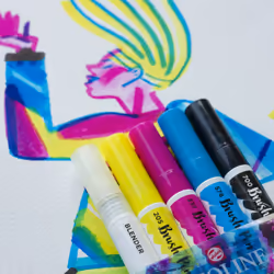 Talens Ecoline marqueur 5 pièce(s) Noir, Bleu, Magenta, Jaune