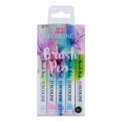 Talens Ecoline, 5 pièce(s), Rose, Bleu, Vert, Gris, Violet, Multicolore, Blanc, Rond, Encre à base d'eau, Ampoule