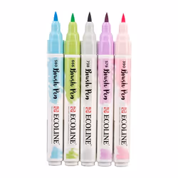 Talens Ecoline marqueur 5 pièce(s) Rose, Bleu, Vert, Gris, Violet