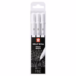 Sakura POXPGBWH3A, Stylos à encre gel avec bouchon, Blanc, Blanc, Fin, Rond, 0,3 mm
