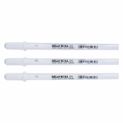 Sakura POXPGBWH3A stylo à encre gel Stylos à encre gel avec bouchon Fin Blanc 3 pièce(s)