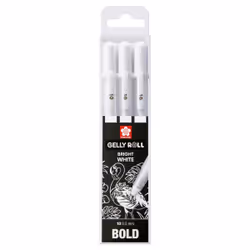 Sakura POXPGBWH3B, Stylos à encre gel avec bouchon, Blanc, Blanc, Bold, Rond, 0,5 mm