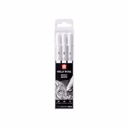 Sakura POXPGBWH3C, Stylos à encre gel avec bouchon, Blanc, Blanc, Plastique, Multicolore, Rond