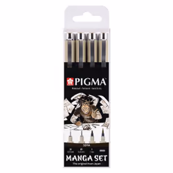 Sakura Pigma, Sepia, Noir, Pointe fine, Rond, 4 pièce(s), Ampoule