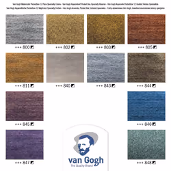Van Gogh 20808640 peinture à l'eau Graphite, Couleur bronze, Cuivre, Or, Vert, Rouge, Argent, Violet, Blanc, Jaune Palette 12 pièce(s)