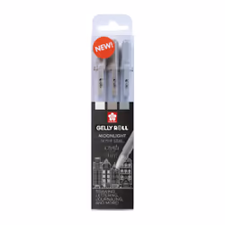 Sakura Gelly Roll, Stylos à encre gel avec bouchon, Gris, Gris clair, Multicolore, Plastique, Rond, 0,35 mm