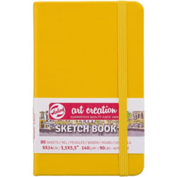 Carnet Croquis 9x14 cm - 80 feuilles - 140G - jaune - Royal Talens