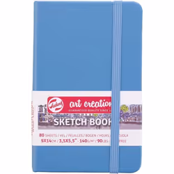 Carnet Croquis 9x14 cm - 80 feuilles - 140G - bleu - Royal Talens