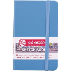 Carnet Croquis 9x14 cm - 80 feuilles - 140G - bleu - Royal Talens