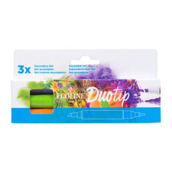 Ecoline Duotip marqueur 3 pièce(s) Pointe fine/biseautée Vert clair, Orange clair, Violet
