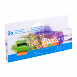 Ecoline Duotip marqueur 3 pièce(s) Pointe fine/biseautée Vert clair, Orange clair, Violet