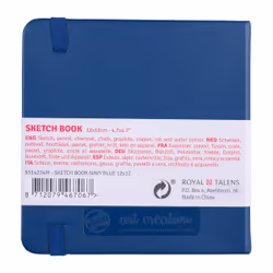 Talens Cahier de Croquis Bleu marine 12 x 12 cm 140 g 80 Feuilles