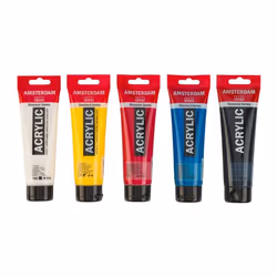 Peinture acrylique - Amsterdam - 5 tubes - Couleurs primaires - 5 x 120ml