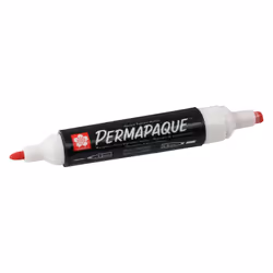 Doublement efficace Fine ou en biseau ? Le marqueur double pointe Permapaque rouge vous permet de réaliser des tracés fins av ...