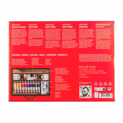 Van Gogh Couleurs à l’acrylique coffret XL pour débutants | 12 x 40 ml + accessoires