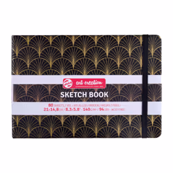 Talens 9314155M, Noir, Or, A5 (148 x 210 mm), 140 g/m², 80 feuilles