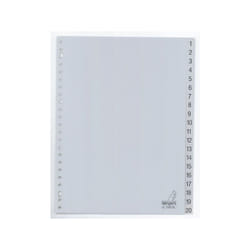 Kangaro G420CM intercalaire de classement Onglet avec index numérique Polypropylène (PP) Gris