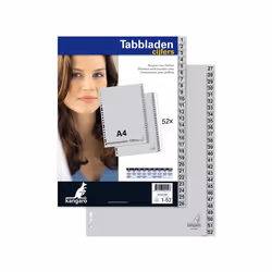 Kangaro G452CM intercalaire de classement Onglet avec index numérique Polypropylène (PP) Gris