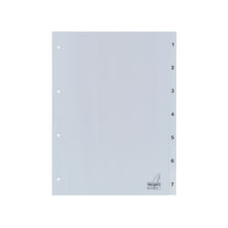 Kangaro G407C intercalaire de classement Onglet avec index numérique Polypropylène (PP) Gris