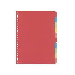 Kangaro PE410M intercalaire de classement Onglet avec index vierge Carton Multicolore, Rouge
