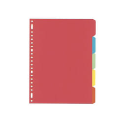 Kangaro PE405M intercalaire de classement Onglet avec index vierge Carton Multicolore, Rouge