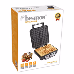 Bestron ASW281 moule à gauffres 4 gauffre(s) 1100 W Noir, Acier inoxydable