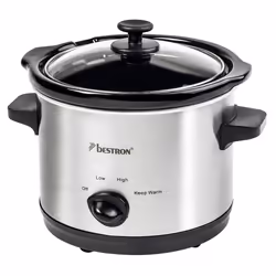 Bestron ASC150 mijoteuse 1,5 L 120 W Noir, Acier inoxydable