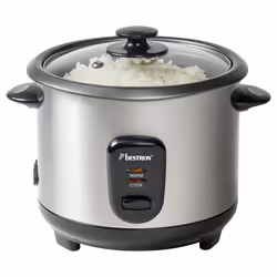 Bestron ARC100 cuiseur à riz 1 L 400 W Noir, Acier inoxydable