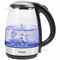 Bestron AWK780G, 1,7 L, 2200 W, Noir, Argent, Acier inoxydable, Indicateur de niveau d'eau, Arrêt de sécurité en cas de surch ...
