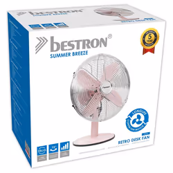 Bestron DFT35R ventilateur Rose, Acier inoxydable