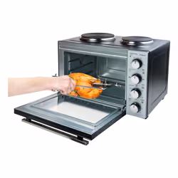 Bestron AOV31CP four et cuisinière Plaque de cuisson de table Electrique Plaque de cuisson à bobine Noir, Acier inoxydable
