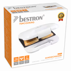 Bestron ASM750W gaufrier et appareil à croque-monsieur 750 W Blanc