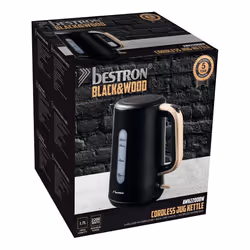 Bestron AWK2200BW bouilloire 1,7 L 2200 W Noir, Bois - Vue supplémentaire 7