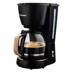 Bestron ACM900BW, Machine à café filtre, 1,5 L, Café moulu, 1000 W, Noir, Bois