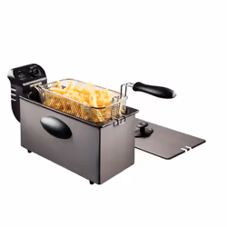 Bestron AF357A friteuse Unique 3,5 L Autonome 2000 W Noir, Acier inoxydable