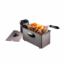 Bestron AF357A friteuse Unique 3,5 L Autonome 2000 W Noir, Acier inoxydable